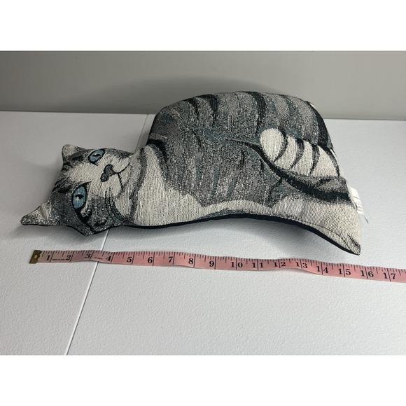Decorative Cat Tapestry Pillow Blue Eyes 15" - Picture 7 of 8
